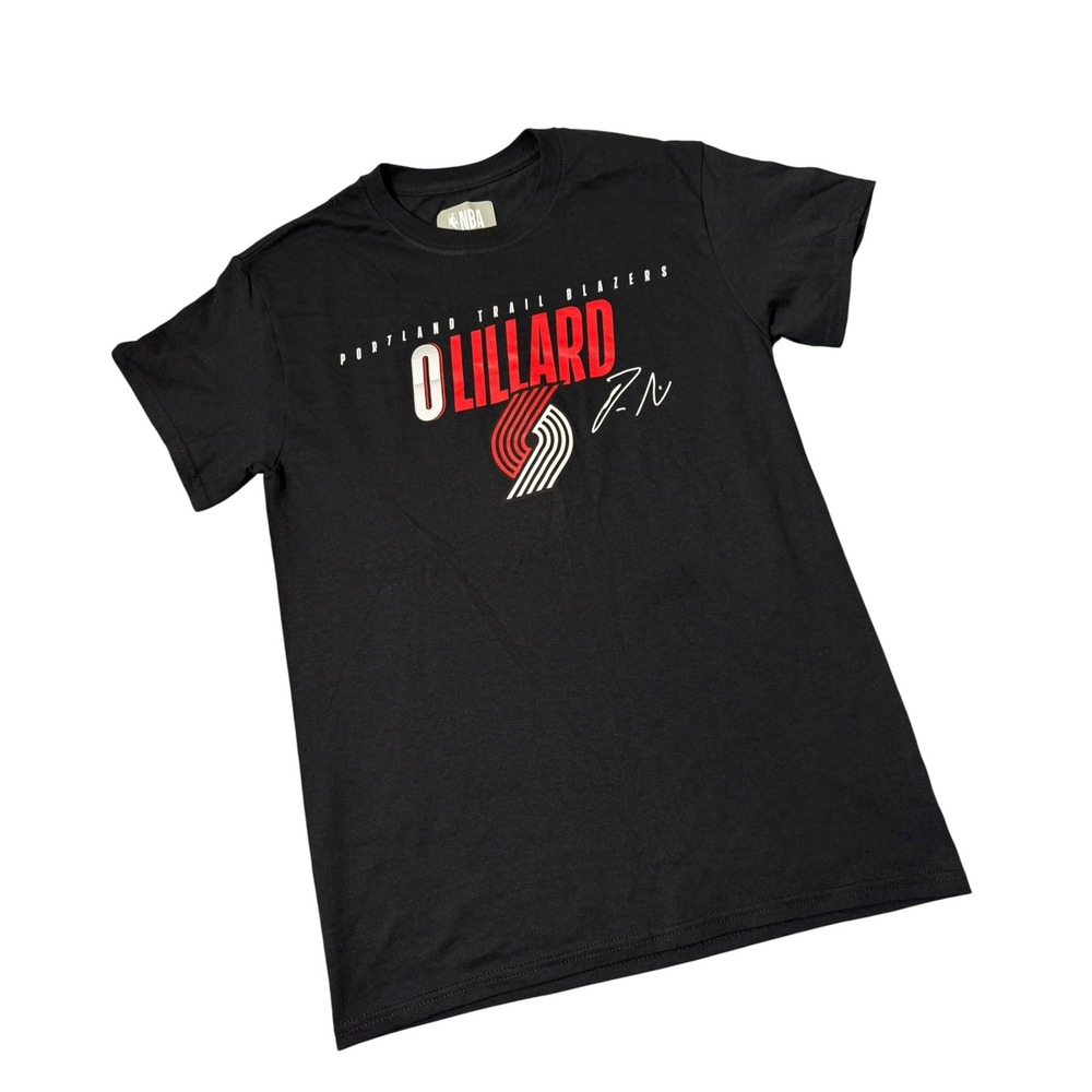 NBA Portland Trail Blazers Damian Lillard Black Graphic T-Shirt Mens Small S